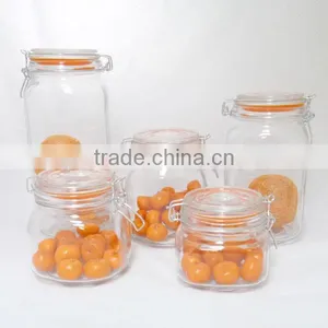 Glass Storage Jar With Cilp Lid thumbnail-1