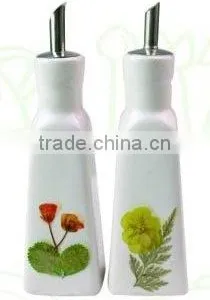 Ceramic Sell Oil & Vinegar Set,Stoneware With Decal thumbnail-1