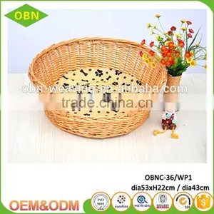Wholesale Custom Cheap Comfortable Fabric Sponge Cushion Rattan Handmade Cat Dog Basket thumbnail-2