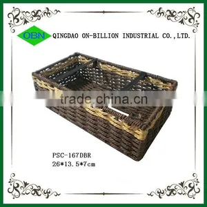 Handmade Decorative Recycled Paper Woven Napkin Holder Basket thumbnail-3