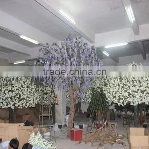 SJ201710033 China Manufacturer Fake Purple Pudding Flower Blossom Tree thumbnail-1