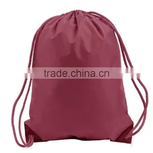 2016 Wholesale Promotion Basic Sport Drawstring Bag With Outer Mesh Pocket thumbnail-4