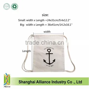 Organic Cotton Drawstring Bag Drawstring Backpack thumbnail-1
