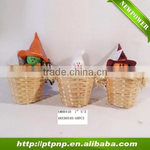 Harwest Scarecrow With Bamboo Pot for Holloween Decoration thumbnail-5