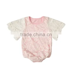 Comfortable Baby Bodysuits Infant Toddler Summer Short Sleeve Clothes 2017 Newest White Baby Lace Rompers thumbnail-3