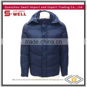 2016 New Design Winter Mens Quilted Jacket With Hoody and Side Pockets thumbnail-1