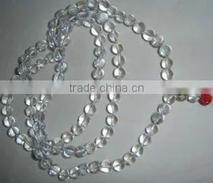 CRYSTAL Sphatik QUARTZ Japa MALA 108 Beads thumbnail-1