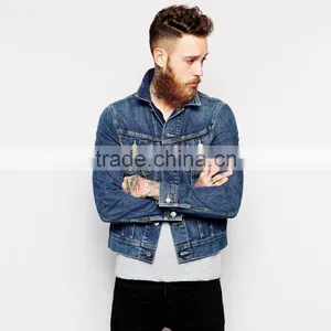 Fashion Popular Denim Men's Jeans Jacket Blue Street Wear thumbnail-1