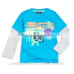Bright Colors 100% Cotton Long Sleeve Boy T-shirts thumbnail-1