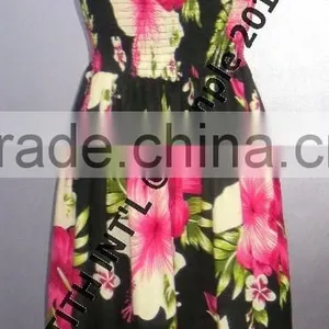 Lady Sexy Printed Smoked Tube Top Fashion Dress Bohemian Dress for Women thumbnail-4