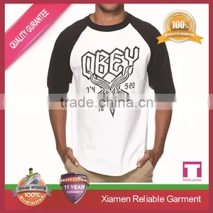 New Design 100% Cotton 3/4 Sleeve Shirt Designs for Men , High Quality Wholesale Printing Custom Accepted thumbnail-5