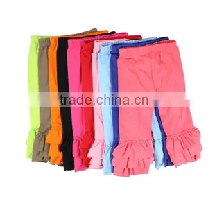 2016 High Quality Cotton Kids Ruffle Pants Children Boutique Clothes Girls Triple Ruffle Pants thumbnail-3