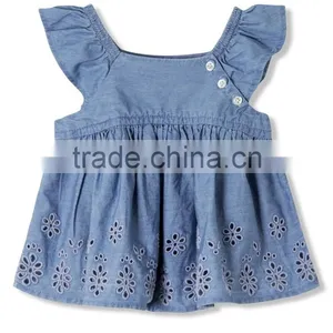 Latest Design Girls Top Sleeveless Baby Girls Top Design Embroidered Kids Wear thumbnail-1