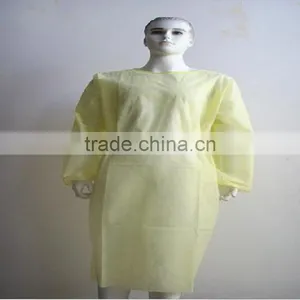 Cheap Disposable Anti-oil Yellow CPE Rain Coat With Buttons thumbnail-1