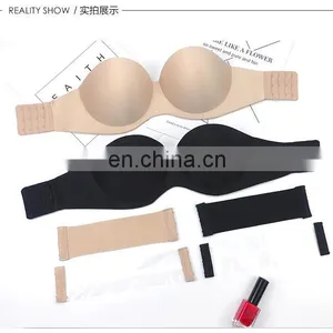 New Fashion Women Bra Sexy 1/2 Cup Seamless Bra Push Up Bralette Half Cup Black A/B/C/D Cup Strapless Invisible Bra Underwear thumbnail-1