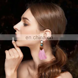 New Designs Gold Metal With Long Tassel Handmade Earrings thumbnail-2