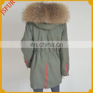 Jsfur Wholesale Genuine Fur Jacket With Real Fur Winter Women Parka thumbnail-3