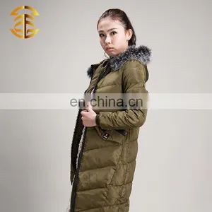 Wholesale OEM Service Long Style Hood Women Down Jacket thumbnail-2