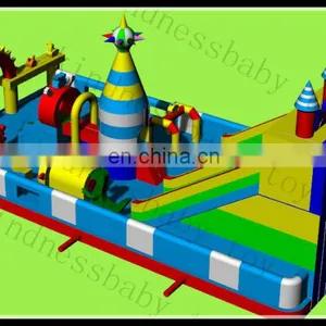 Inflatable Funcity With Slide Inflatable Play Center Giant Inflatable Slide and Obstacle Combo thumbnail-4