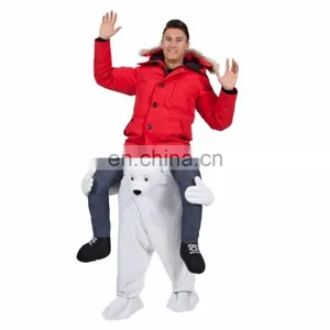 Funny Piggyback Ride On Pick Me Up Polar Bear Costume thumbnail-1