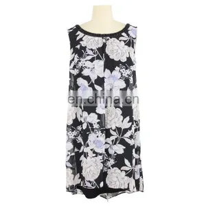Floral Print Neck Trim Old Lady Tunic Guangzhou Manufacturer thumbnail-1