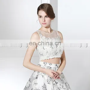 Custom Made Two Piece Prom Dress Floral Prom Dresses LX364 thumbnail-5