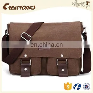 CR on Time Delivery Guaranteed 2016 Latest Fashion Men's Canvas Shoulder Bag Brown Vintage Messenger Bags thumbnail-1