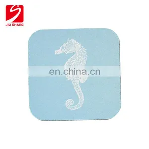 Custom Polyester Fabric Recycled Rubber Drink Coaster With Rubber Bottom thumbnail-1