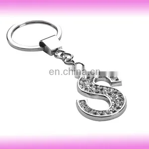 Custom Metal s Letter Keychain With Diamond thumbnail-1