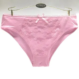 Yun Meng Ni Sexy Underwear Front Transarent Lace Briefs Breathable Cotton Panties For Women thumbnail-5