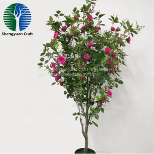 Hot Sale Artificial Rose Tree Bonsai Tree Home Decoration thumbnail-1