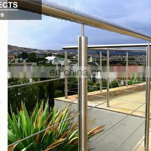 Outdoor Deck Powder Coating 316 Stainless Steel Black Staircase Designs Cable Railing Kit System thumbnail-1