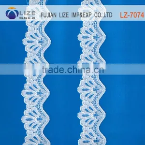 White Scallaped Trim Elastic New Design Trim Lace Strech LZ-7074 thumbnail-1
