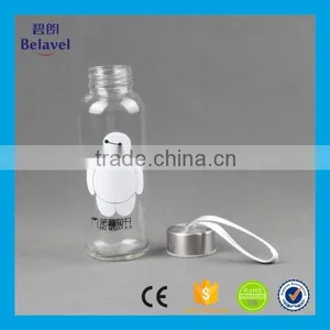 Bulk Cheap 10oz 300ml Glass Water Bottle With Cap Clear Glass Drinking Bottle thumbnail-4