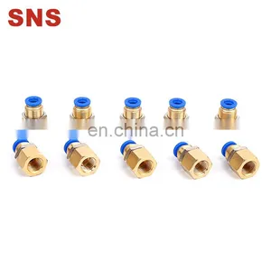 SNS SPMF Series Pneumatic Straight Female Thread Bulkhead Quick Connect Pipe Fittings Tube Joints thumbnail-1