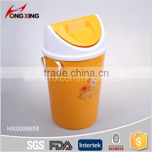 Household Simple Design Plastic Trash Bin With Lid thumbnail-1