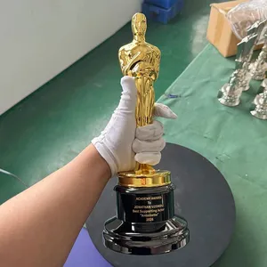 In-Stock Wholesale: High-End, High-Quality Metal Oscar Trophy Replicas—Customizable With Engraved Logos and Text thumbnail-2