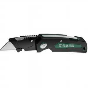 Zinc Alloy Forged Plastic‑Handle Folding Utility Knife With TPR Anti‑Slip Grip & Quick‑Change Blade thumbnail-1