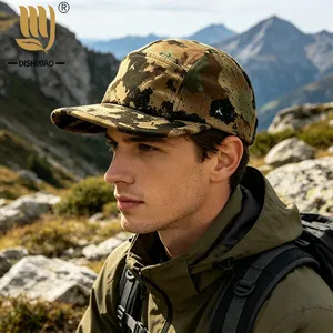 Custom Hat 5 Panel Outdoor Functional Cap With Woven Label Waterproof Breathable Design Unisex Camping Hiking Cap Wholesales thumbnail-1