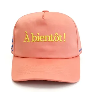 5 Panel Unstructured Baseball Cap 3D Embroidery Logo Baseball Caps Custom Baseball Hat With Private Label thumbnail-2