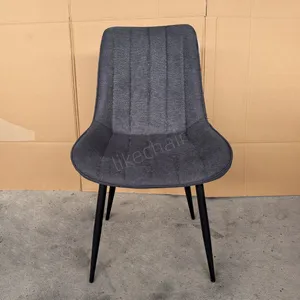 Premium Velvet Fabric Dining Chair With Durable Metal Legs Modern Design for Home & Hotel Use thumbnail-1