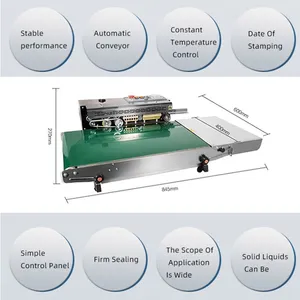 MO-QDMECH Continuous Band Sealer Automatic BZ049 Bag Sealing Machine FR-770 Conveyor Sealer 0-21m/min Food Packing thumbnail-5