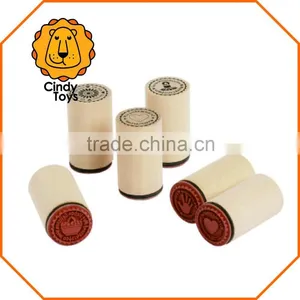 Wooden Rubber Stamps Made With... 6 Pcs for Kids thumbnail-1