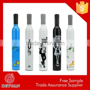 New Invention 3 Fold Wine Shape High Quality Bottle Umbrella thumbnail-1