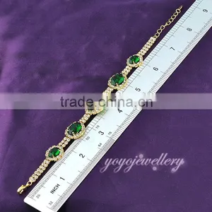 Green Stone Cheap Ladies Hand Glass Bracelet Design With Diamonds thumbnail-5