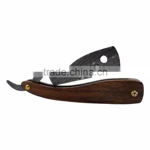 Damascus Solid Blade Razor (custom Handmade) thumbnail-1