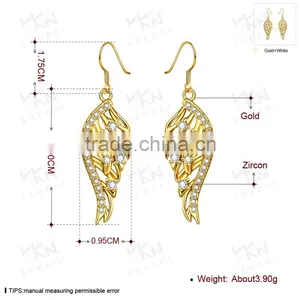 2015 New Fashion Design Fish Shape Dubai Gold Jewelry Earrings thumbnail-3