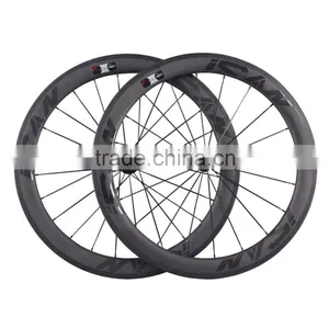 700c Ican Carbon Fiber Bike Wheels 56mm Clincher Road Bicycle Wheel With Glossy Logos W56C thumbnail-1