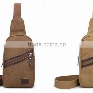 Men Vintage Retro Canvas Chest Bag With Shoulder Canvas Satchel Bag Tote Bag thumbnail-2
