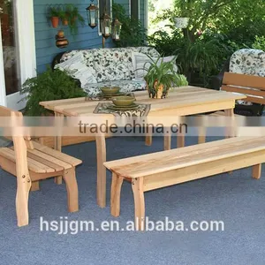 Outdoor Wooden Patio Table Set thumbnail-1